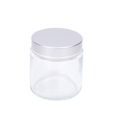 Free Sample Round Clear Glass Face Cream Bottle Empty Cosmetic Packaging